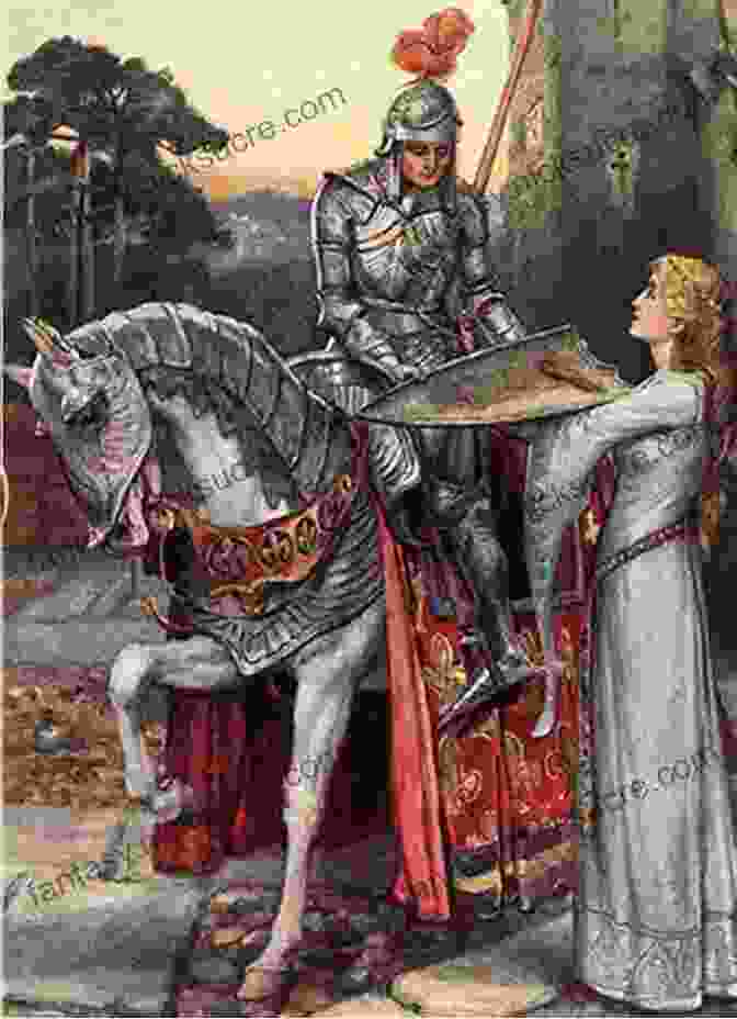 A Painting Depicting Pythias Barnes In His Shining Armor, Surrounded By Damsels And Knights Knight OF Love : Tales Of Pythias T Barnes