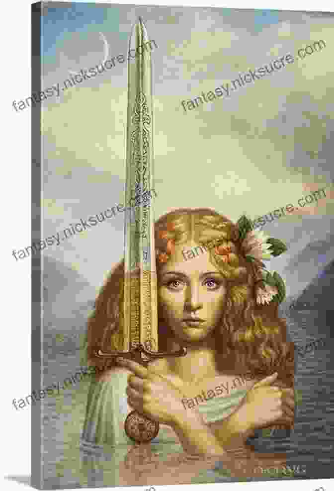 An Ethereal Painting Depicting The Lady Of The Lake Emerging From The Depths Of A Mystical Lake, Holding The Legendary Sword Excalibur. The Queens Of Camelot: The Complete