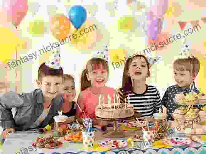 Children Playing At A Birthday Party With A Cake In The Background Simple Stories In American English